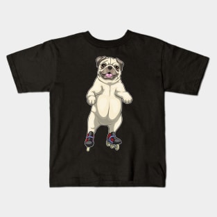 Pug Inline skating Roller skates Kids T-Shirt